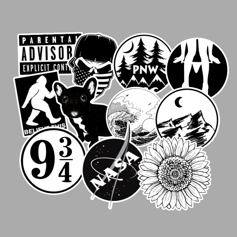 50Pcs Black and White VSCO Fresh Stickers Pack Non-random Graffiti Car Bike Luggage Sticker Laptop Skateboard Motor Water Bottle Decal, Multi-color
50Pcs Black and White VSCO Fresh Stickers Pack Non-random Graffiti Car Bike Luggage Sticker Laptop Skateboard Motor Water Bottle Decal, Multi-color