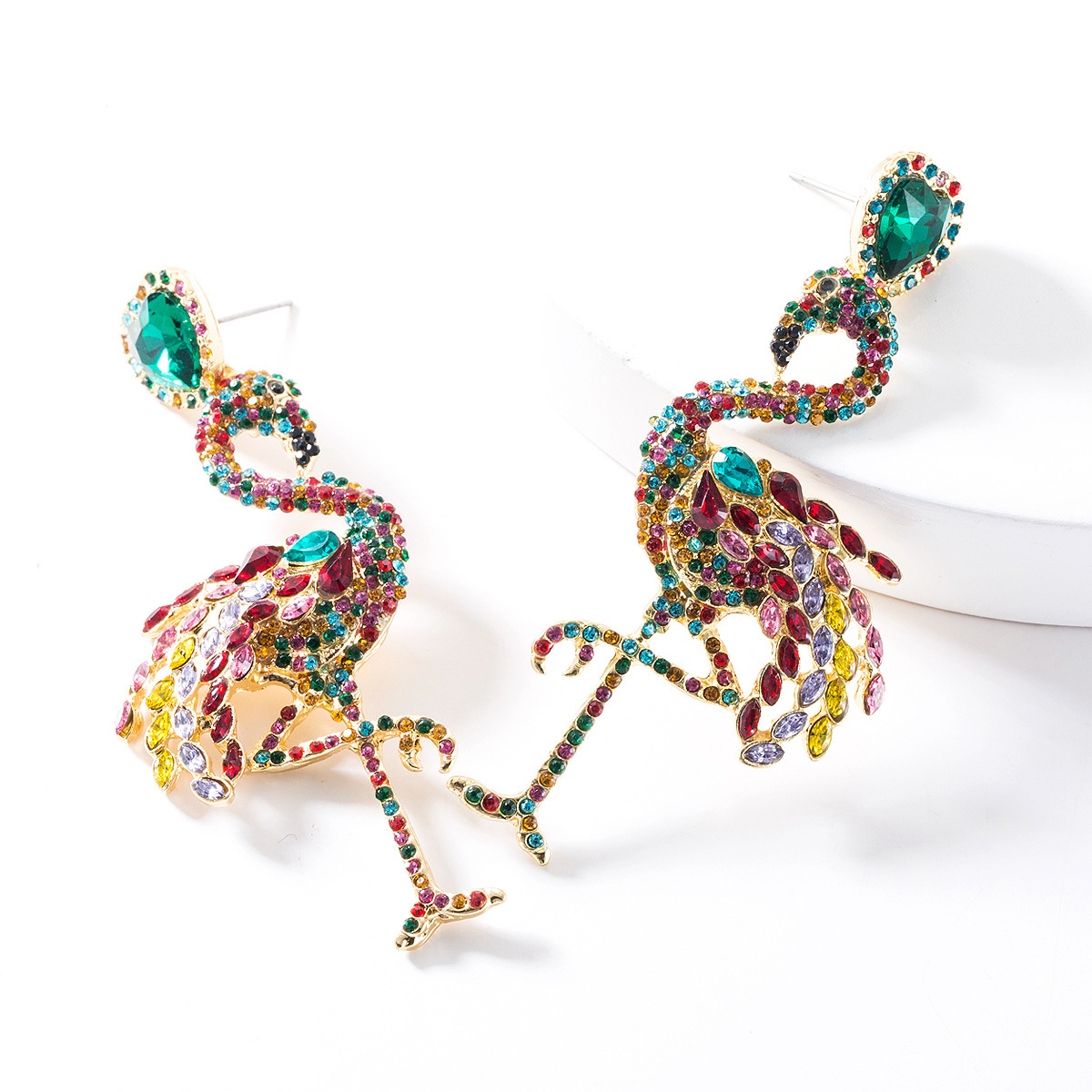 Exaggerated acrylic diamond-studded Flamingo earrings fashionable women fashion personalized animal earrings
Exaggerated acrylic diamond-studded Flamingo earrings fashionable women fashion personalized animal earrings