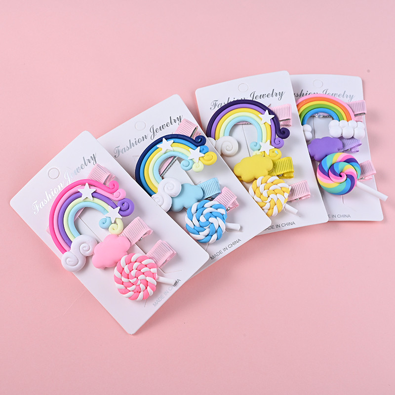 3pcs/Set Rainbow Lollipop Cute Children Hairpin Hair Clips Accessories For Girls Kids Hair Ornament Barrettes Hairclip Headdress
3pcs/Set Rainbow Lollipop Cute Children Hairpin Hair Clips Accessories For Girls Kids Hair Ornament Barrettes Hairclip Headdress