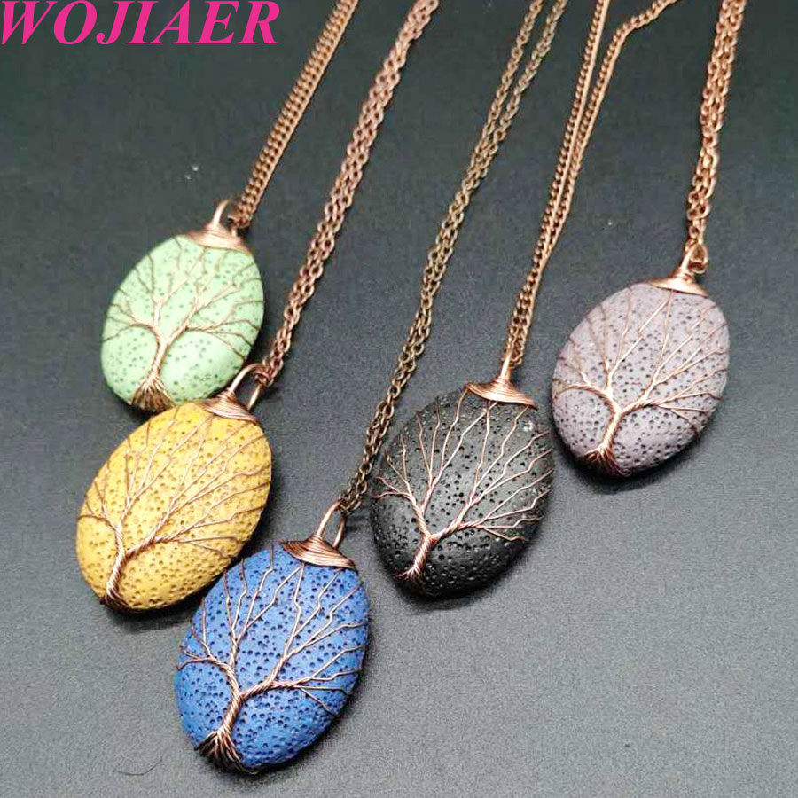 WOJIAER Retro Rose Gold Color Wire Wrap Natural Lava Stone Necklaces & Pendants Pendulum Volcanic Rock Oval Tree of Life Jewelry DBV915
WOJIAER Retro Rose Gold Color Wire Wrap Natural Lava Stone Necklaces & Pendants Pendulum Volcanic Rock Oval Tree of Life Jewelry DBV915