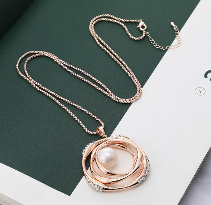 New simple ring necklace Korean men and women couples personality fashion trendy hip hop titanium steel pendant WY1460