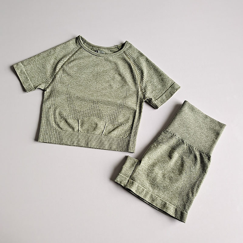 2PCS Seamless Yoga Set Women Gym Workout Outfits Clothes Short Sleeve Fitness Crop Top+High Waist Shorts Legging Sports Suits, Black 
2PCS Seamless Yoga Set Women Gym Workout Outfits Clothes Short Sleeve Fitness Crop Top+High Waist Shorts Legging Sports Suits, Black