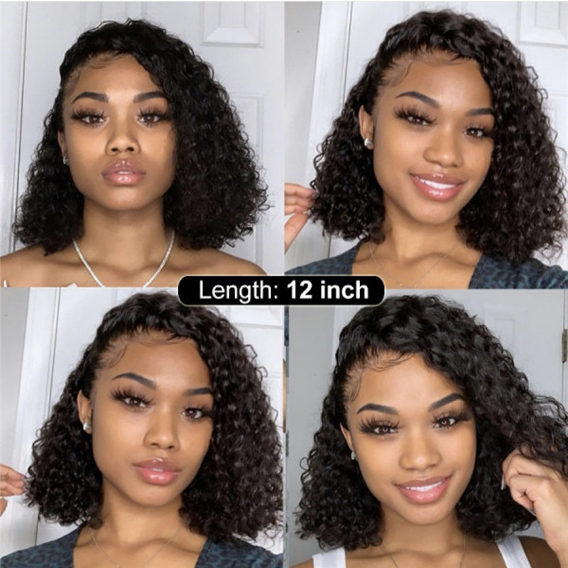 Honrin Hair Full Lace Wavy Short Wave Natural Wave Pre Plucked Hairline Brazilian Virgin Hair Lace Front Wig free ship