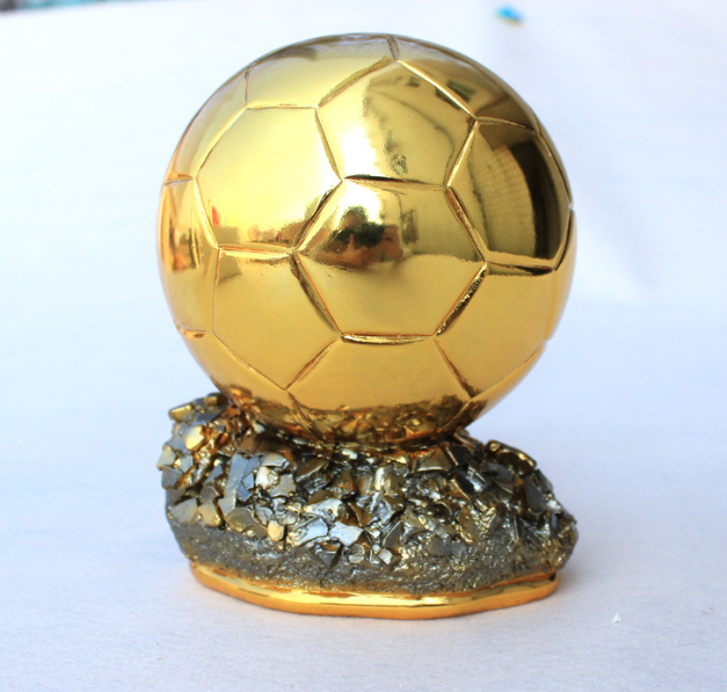 selling The Ballon d039Or gold Resin craftwork Golden Ball Award Trophy 26cm Football fan souvenir cup Decoration6125513