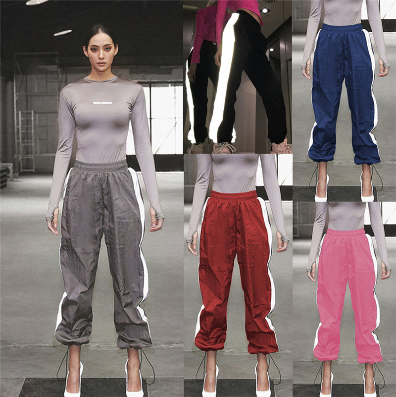 Street Style Women Sweatpants Fashion Reflective Panelled Ankle Banded Pants Loose Elastic Waist Women Fitness Sportswear, Blue
Street Style Women Sweatpants Fashion Reflective Panelled Ankle Banded Pants Loose Elastic Waist Women Fitness Sportswear, Blue