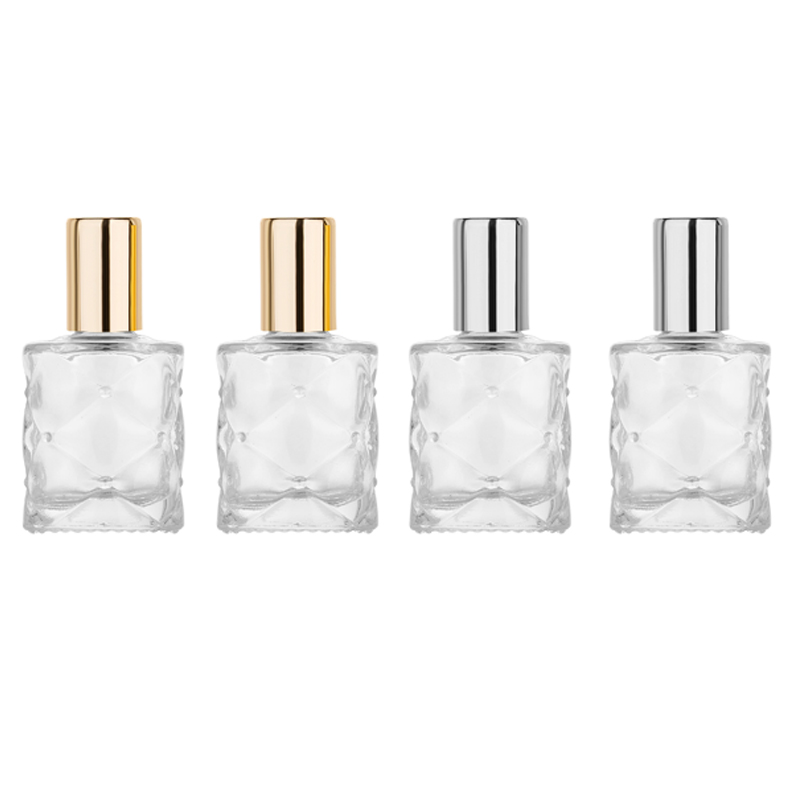 MUB - Portable Mini 10ml Glass Steel Roll-on Essential Oil Bottle Travel Perfume Bottles Empty Cosmetic Containers Roller Bottle
