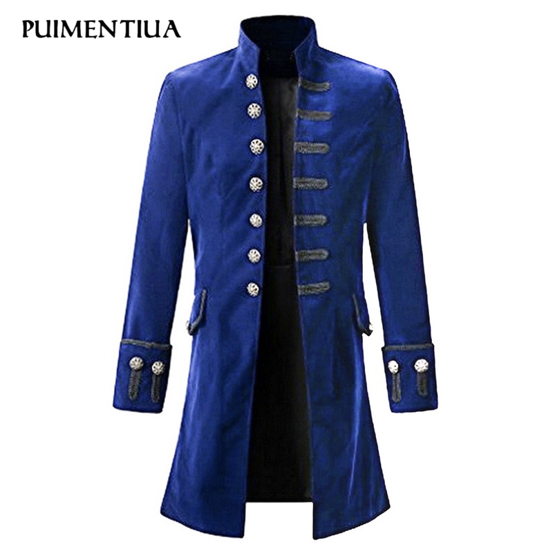 Puimentiua Male Slim Single Breasted Long Blazers Stand Collar Vintage Outwear Patchwork Jackets Gothic Coat blaser masculino, Black 2
Puimentiua Male Slim Single Breasted Long Blazers Stand Collar Vintage Outwear Patchwork Jackets Gothic Coat blaser masculino, Black 2