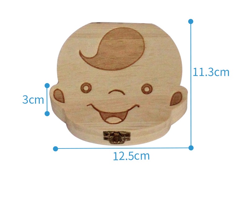Wooden Baby Wooden Baby Teeth Box Kids Tooth Storage Box Teeth Umbilical Lanugo Organizer Milk Teeth Collect Gift Keepsakes Save DLH442