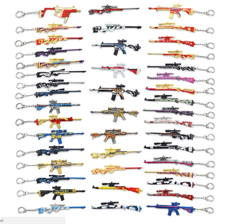 PUBG Elite weapon model key chain Metal gun keychain small gift 98K metal key chain pendant, Silver
PUBG Elite weapon model key chain Metal gun keychain small gift 98K metal key chain pendant, Silver