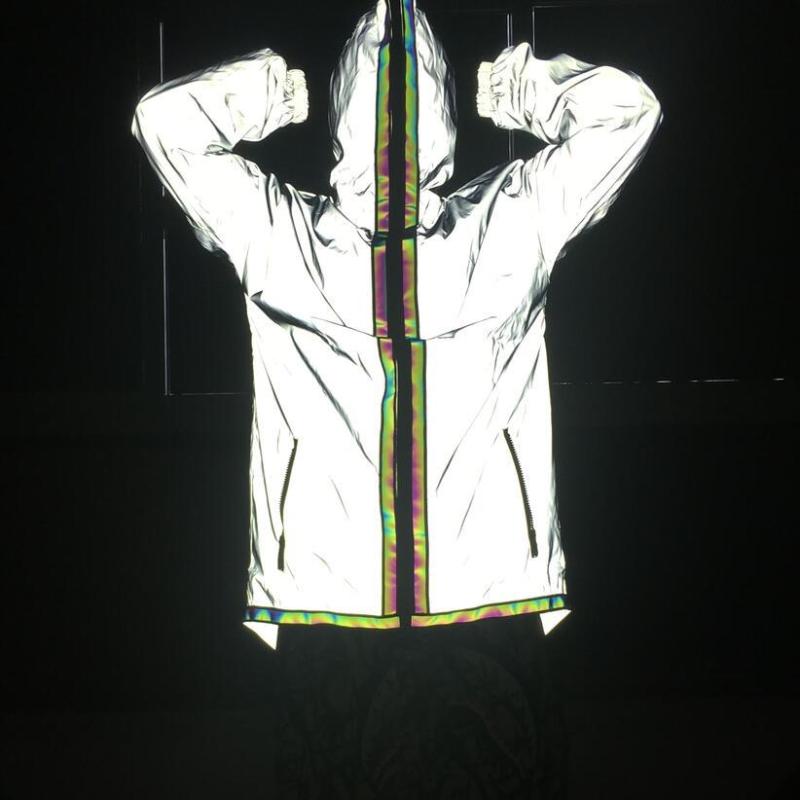 Night Wear Full Light Men Reflective Jacket Long Hooded Skateboard Outwear Jackets Streetwear Hip Hop Street Dance Windbreaker, No zipper
Night Wear Full Light Men Reflective Jacket Long Hooded Skateboard Outwear Jackets Streetwear Hip Hop Street Dance Windbreaker, No zipper