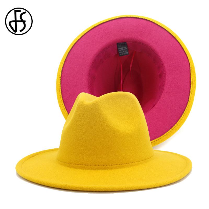 FS Yellow Rose Patchwork Wool Felt Jazz Fedora Hats Women Unisex Wide Brim Panama Party Trilby Cowboy Cap, Yellow and rose
FS Yellow Rose Patchwork Wool Felt Jazz Fedora Hats Women Unisex Wide Brim Panama Party Trilby Cowboy Cap, Yellow and rose