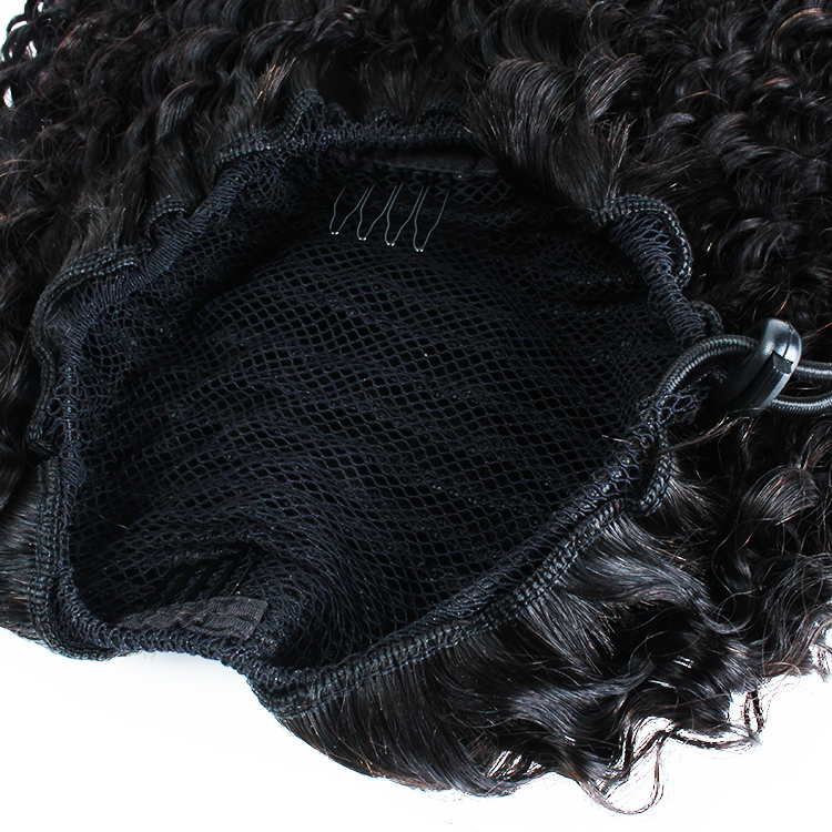 Malaysian hair weave kinky curly ponytail hair extension clip in relaxed prom updo hairstyle for black women 160g