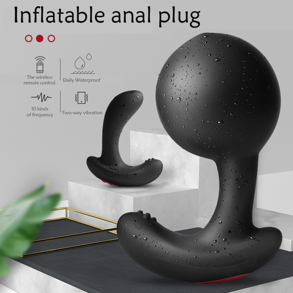 Inflatable Huge Anal Dildo Vibrator Wireless Remote Control Male Prostate Massager Big Butt Plug Anal Expansion Sex Toys For Men T200713