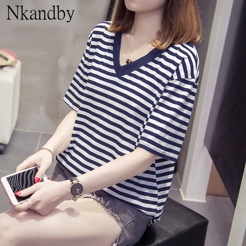 Nkandby Striped Plus size Women T-shirt Summer Ladies Tees Cotton Female Tshirts 2020 Large size Clothing Basic Daily Tops 4xl, Blue
Nkandby Striped Plus size Women T-shirt Summer Ladies Tees Cotton Female Tshirts 2020 Large size Clothing Basic Daily Tops 4xl, Blue