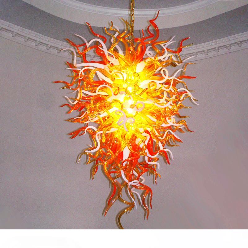 

Murano Glass Lamps Orange Pendant Lights LED 110-240V Hand Blown Glass Chandelier Lighting Art Deco Italian Glass Chandelier-L