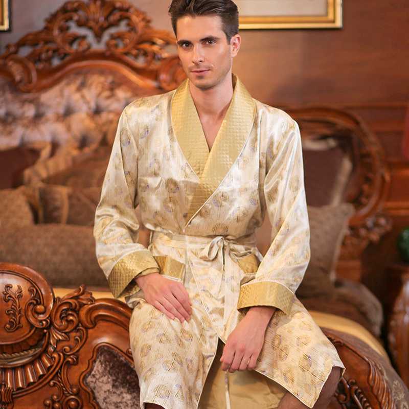 High Quality Autumn Men Silk Long-Sleeve Kimono Sleepwear 100% Silk Male Robe Bilayer Thickened Robe Loungewear Clothes, 729
High Quality Autumn Men Silk Long-Sleeve Kimono Sleepwear 100% Silk Male Robe Bilayer Thickened Robe Loungewear Clothes, 729