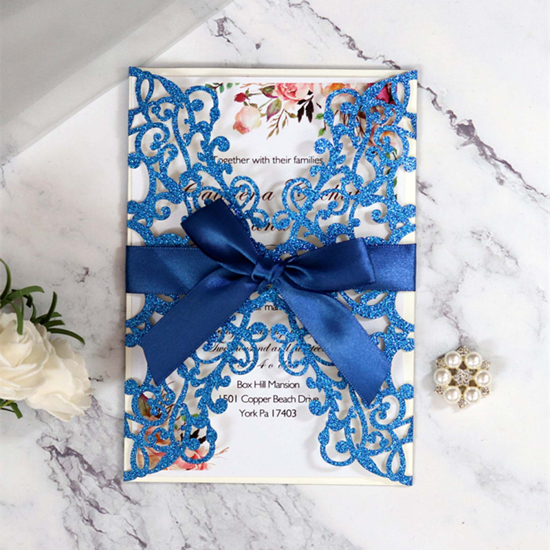 2021 Wedding Glitter Invitation Cards Laser Hollow Out Bowknot Royalblue Thanksgiving Business Invitations Card By DHL Hot Selling, Pink
2021 Wedding Glitter Invitation Cards Laser Hollow Out Bowknot Royalblue Thanksgiving Business Invitations Card By DHL Hot Selling, Pink