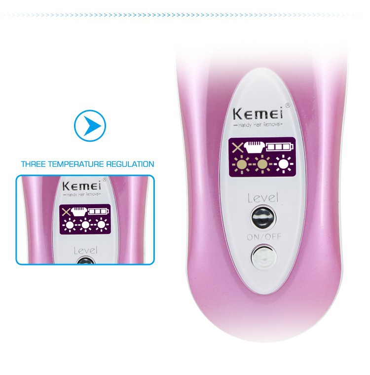 Kemei LED Light Infrared Hair Removal Women Wool Epilator Shaving Lady's Shaver Female Care Depilador Eletrico