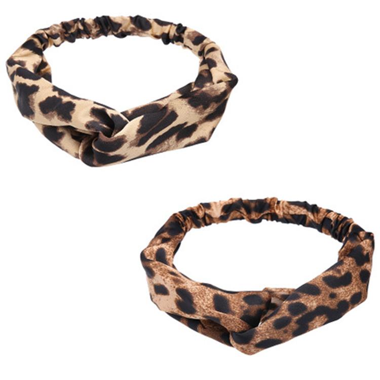 Girl Leopard Headband Yoga Crossed Hair Band Women Twist Accessory Face Headwrap Cloth Fashion Head Band
