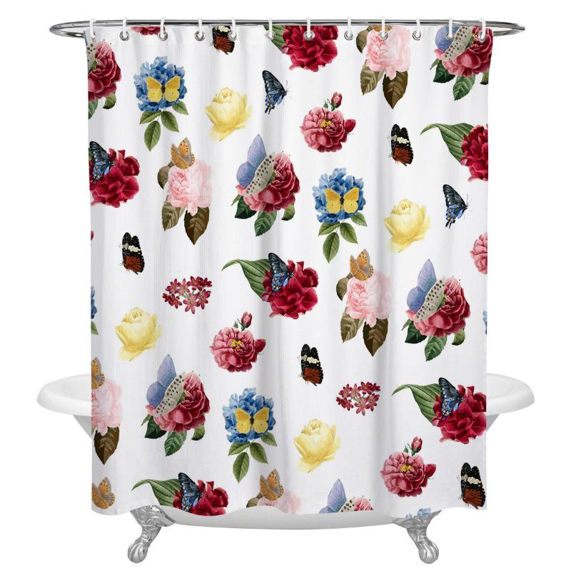 Flower Butterfly Pattern White Print Shower Curtains Waterproof Bathroom Accessories Polyester Fabric Shower Curtain Home Decor
Flower Butterfly Pattern White Print Shower Curtains Waterproof Bathroom Accessories Polyester Fabric Shower Curtain Home Decor