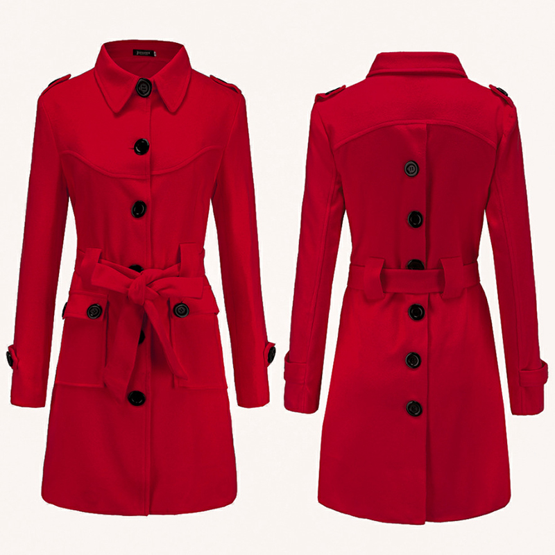 Slim Button Woolen Coat Women' 2020 New Autumn Solid Color Long Coats Belt Lapel Pocket Coat Back Slit Women Fashion Jacket, Black
Slim Button Woolen Coat Women' 2020 New Autumn Solid Color Long Coats Belt Lapel Pocket Coat Back Slit Women Fashion Jacket, Black