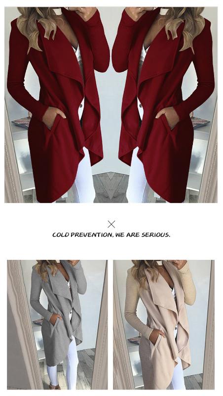 Coolwife Overcoat Women Autumn Winter Turn-Down Collar Long Sleeve Pockets Elegant Asymmetric Length, Beige
Coolwife Overcoat Women Autumn Winter Turn-Down Collar Long Sleeve Pockets Elegant Asymmetric Length, Beige