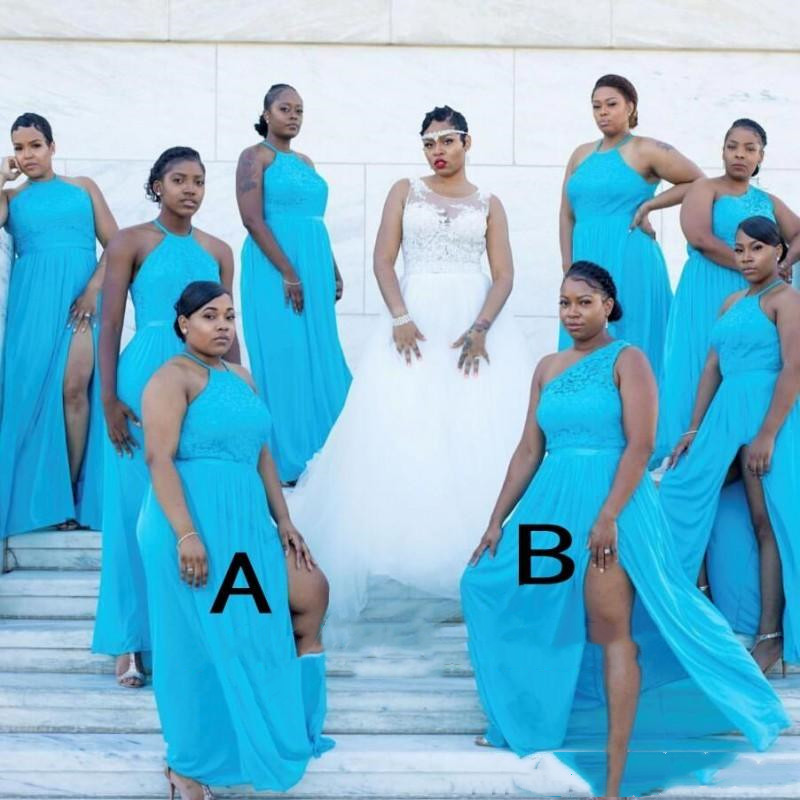2020 African Maid Of The Bride Evening Gowns Formal Occasion Wear Plus Size Split Chiffon Lace Bridesmaid Dress
2020 African Maid Of The Bride Evening Gowns Formal Occasion Wear Plus Size Split Chiffon Lace Bridesmaid Dress