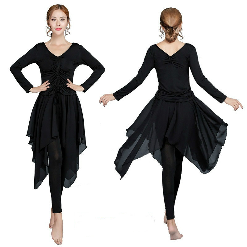 Latin Dance Dress Suit Skirt Shirt Adult Female Dance Practice Pants Summer Pants Belly Clothing Slim Long Sleeves, Black
Latin Dance Dress Suit Skirt Shirt Adult Female Dance Practice Pants Summer Pants Belly Clothing Slim Long Sleeves, Black