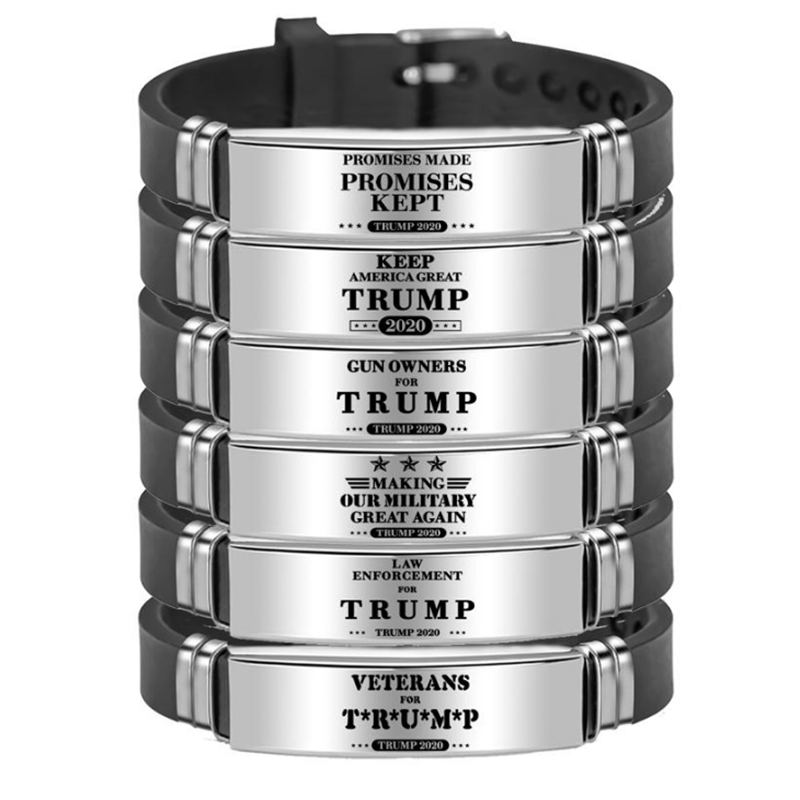 Trump Wristband 2020 Keep America Great Stainless Steel Bracelets Fashion Personality Adjustable Bracelet Trump Watch Bracelets YYA289 
Trump Wristband 2020 Keep America Great Stainless Steel Bracelets Fashion Personality Adjustable Bracelet Trump Watch Bracelets YYA289