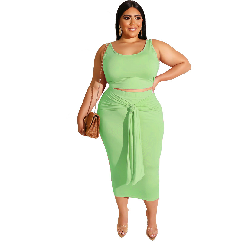 Spot Dress European-style spring and summer tight-fitting bag hip sexy strap casual suit two-piece suit support mixed batch
