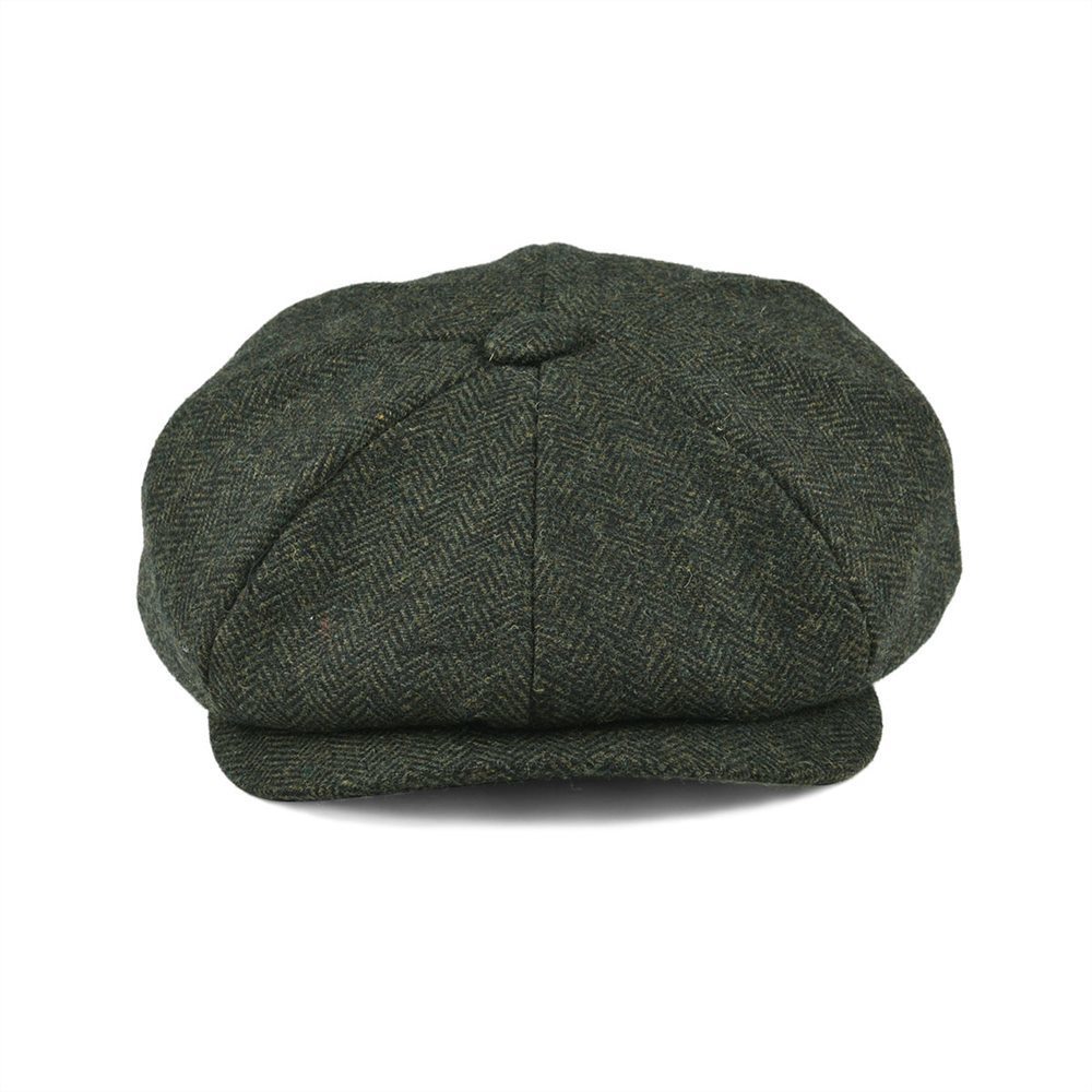 BOTVELA Wool Tweed Newsboy Cap Herringbone Men Women Classic Retro Hat with Soft Lining Driver Cap Black Brown Green 005 T200104