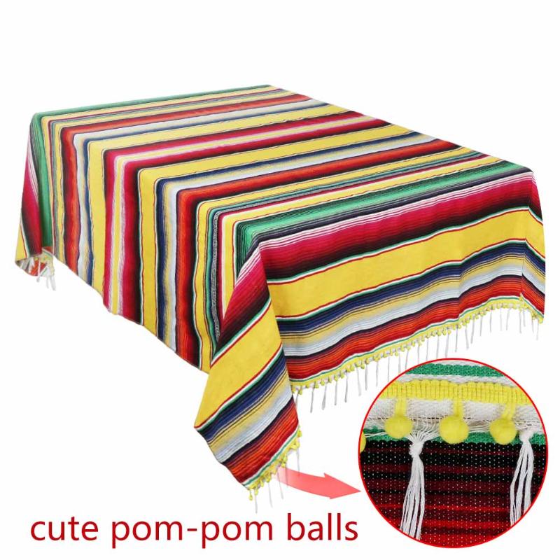 59 x 84 Inch Mexican Blanket Striped Tablecloth for Mexican Party Decorations Cotton Serape Blanket Outdoor Table Cover
59 x 84 Inch Mexican Blanket Striped Tablecloth for Mexican Party Decorations Cotton Serape Blanket Outdoor Table Cover