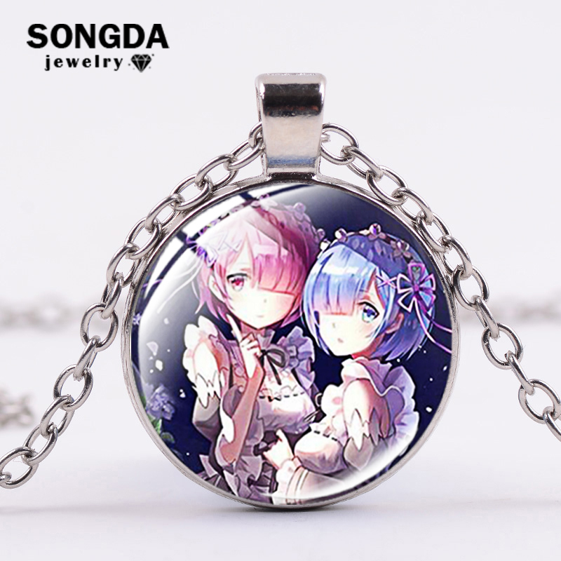 SONGDA Anime RE: Necklace Ram Rem Emilia Kawaii Girls Cartoon Figures Printed Transparent Glass Dome Pendant Long Necklace
SONGDA Anime RE: Necklace Ram Rem Emilia Kawaii Girls Cartoon Figures Printed Transparent Glass Dome Pendant Long Necklace