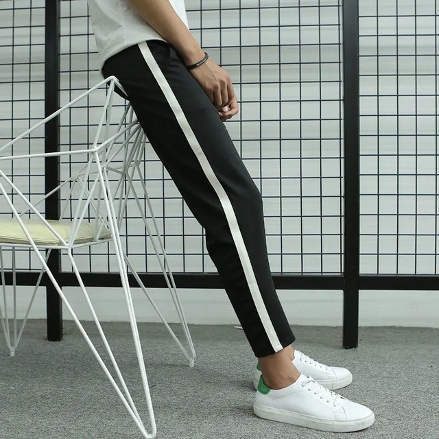 2020 Overalls men's summer thin trend tie leg Haroon nine minutes students quick dry loose casual pants for men