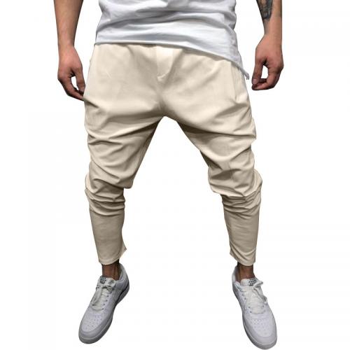 Men's Casual Solid Color Harem Pants, Hip Hop Ankle-Tied Trousers, Breathable And Comfortable For Sports B4