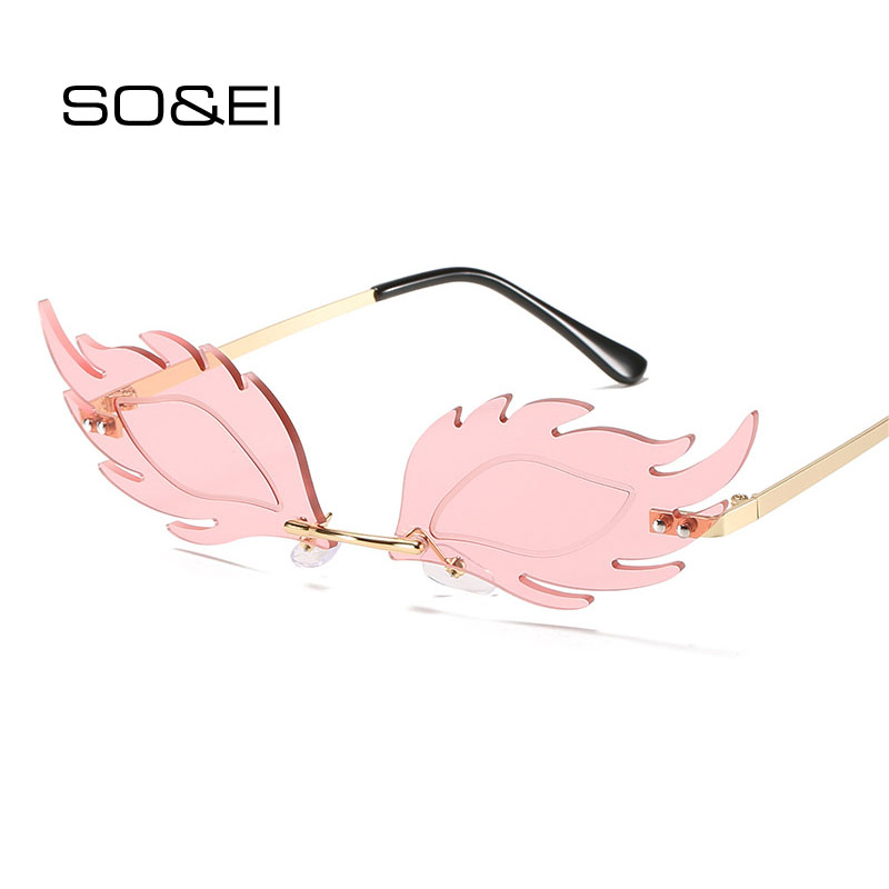 SO&EI Fashion Unique Flame Feather Shape Women Sunglasses Rimless Clear Ocean Lens Eyewear Brand Designer Retro Men Sun Glasses
SO&EI Fashion Unique Flame Feather Shape Women Sunglasses Rimless Clear Ocean Lens Eyewear Brand Designer Retro Men Sun Glasses
