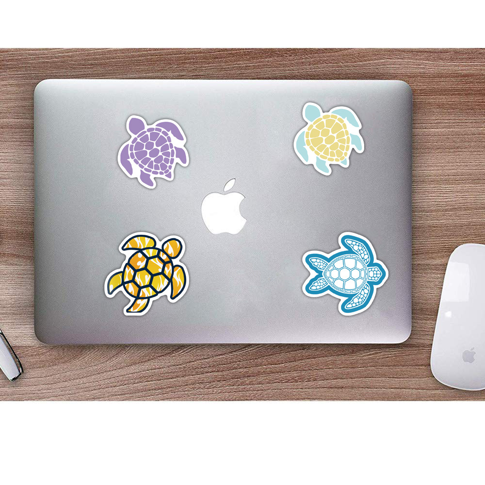 Pack of 40pcs Wholesale Sea Turtle Stickers Summer Beach Vinyl Decals Laptop Water Bottle Motorcycle Car Stickers Bulk