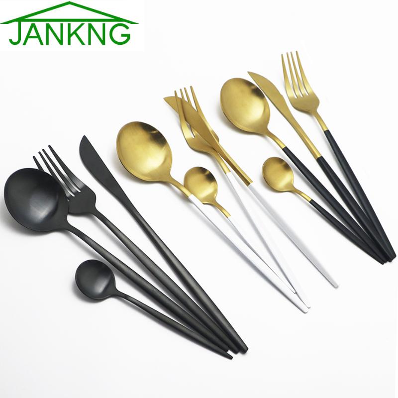 4Pcs Tableware Set Knife Fork Spoon Cutlery Set Stainless Steel Dinnerware Matte Black White Gold Silverware Flatware
4Pcs Tableware Set Knife Fork Spoon Cutlery Set Stainless Steel Dinnerware Matte Black White Gold Silverware Flatware