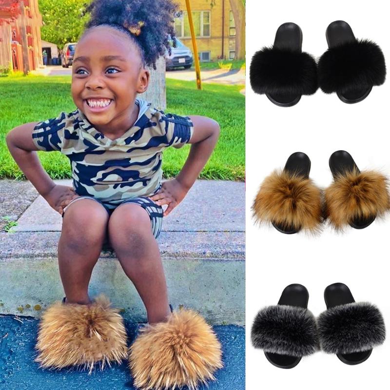 2020 Fashion Fur Kids Plush Slippers Summer Girls Casual Shoes For 2-6 Years Black Brown Large Fluffy Slippers Footwear D30
2020 Fashion Fur Kids Plush Slippers Summer Girls Casual Shoes For 2-6 Years Black Brown Large Fluffy Slippers Footwear D30