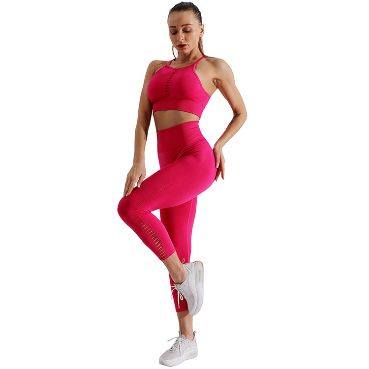 2pcs Padded Push-up Strappy Sports Bra + hollow out Gym Leggings Workout Set Seamless Yoga set Women Sportswear Fitness suit
2pcs Padded Push-up Strappy Sports Bra + hollow out Gym Leggings Workout Set Seamless Yoga set Women Sportswear Fitness suit