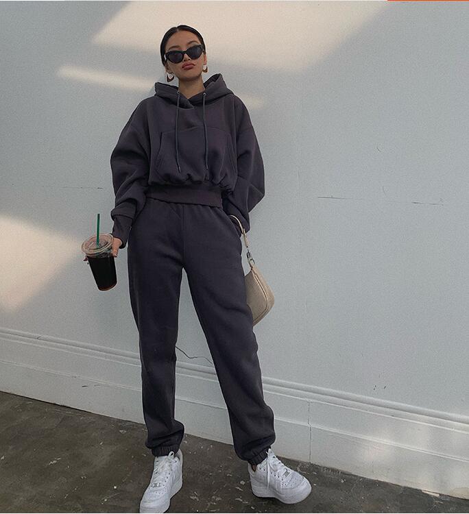 Autumn Winter Streetwear Women Joggers 2 Piece Sets Hooded Sweatshirt Pants Two Piece Set Tracksuit Fleece Outfits Sweatpants, Light gray
Autumn Winter Streetwear Women Joggers 2 Piece Sets Hooded Sweatshirt Pants Two Piece Set Tracksuit Fleece Outfits Sweatpants, Light gray