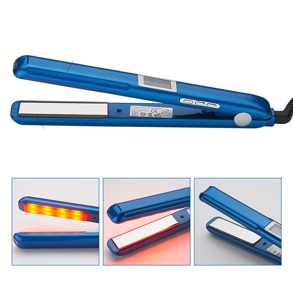 2019 Ultrasonic Infrared Hair Care Iron LCD Display Hair Treatment Iron Keratin Argan Oil Recover Hair Smooth Treatment Iron CX200721