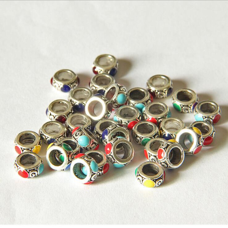 Epacket DHL 9mm Oil-dropping alloy flat beads Big hole auspicious clouds holding bead septa diy featured accessories DFDWZ024 Spacers