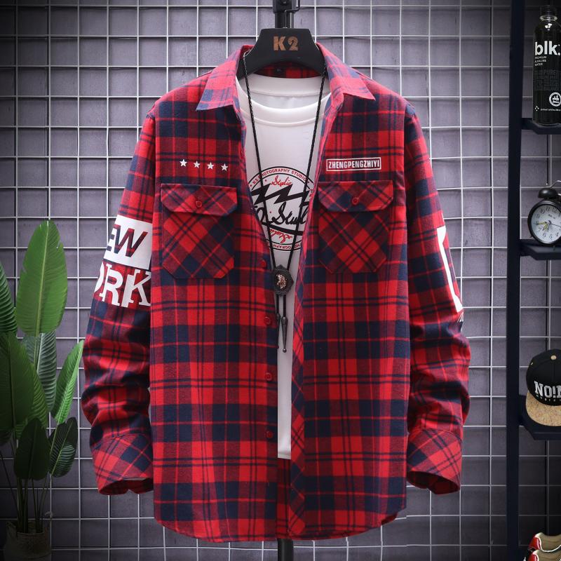 New Men's Slim Fashion Double Pocket Plaid Printed Casual Long Sleeve Shirt Red Plaid Shirt British High Quality Top Men, Black
New Men's Slim Fashion Double Pocket Plaid Printed Casual Long Sleeve Shirt Red Plaid Shirt British High Quality Top Men, Black