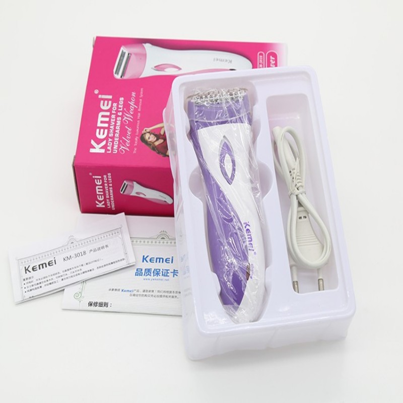 KEMEI Waterproof Electric Epilator Women Shaving Machine Electric Shaver Bikini Underarm Body Hair Removal Device Removedor De Pelo