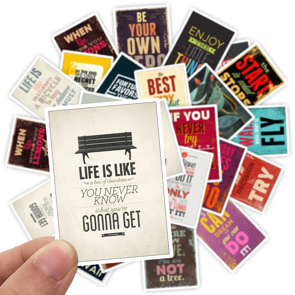 

25Pcs inspirational sayings motivational quote Stickers Pack Non-random Car Bike Luggage Sticker Laptop Skateboard Motor Water Bottle Decal, Multi-color