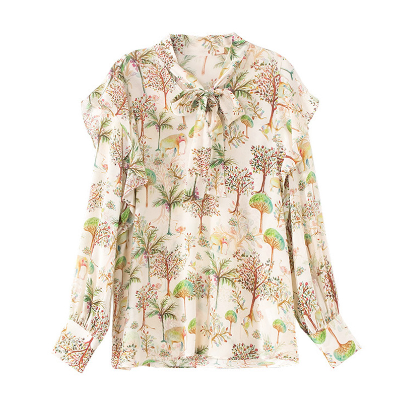 High-end Spring And Summer Chinese Style 100% Silk Blouse Retro Women Print Floral Loose Lady Shirt Top S-XL
High-end Spring And Summer Chinese Style 100% Silk Blouse Retro Women Print Floral Loose Lady Shirt Top S-XL