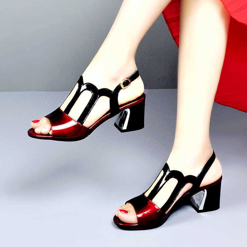 Block Heels Patent Leather Sandal Women 5cm Kitten Heels Shoes Woman Sandals Fashion Elegant Wine Red Wedding Heeled Mules
Block Heels Patent Leather Sandal Women 5cm Kitten Heels Shoes Woman Sandals Fashion Elegant Wine Red Wedding Heeled Mules