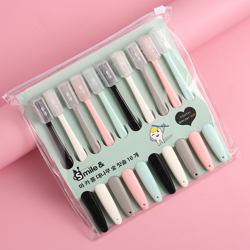 Scheme Ten toothbrushes with bamboo charcoal,Home soft toothbrush,Hotel Travel Tooth Brush 30 pcs free DHL