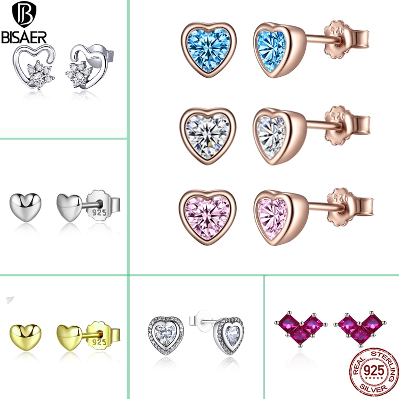 BISAER 925 Sterling Silver Love Heart Shape Stud Earrings For Women Fashion CZ Small Heart Jewelry Crystal Brincos Gift
BISAER 925 Sterling Silver Love Heart Shape Stud Earrings For Women Fashion CZ Small Heart Jewelry Crystal Brincos Gift